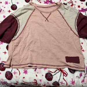 Colorblock Raglan Sleeve Top